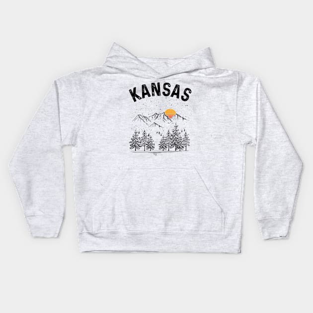 Kansas State Vintage Retro Kids Hoodie by DanYoungOfficial